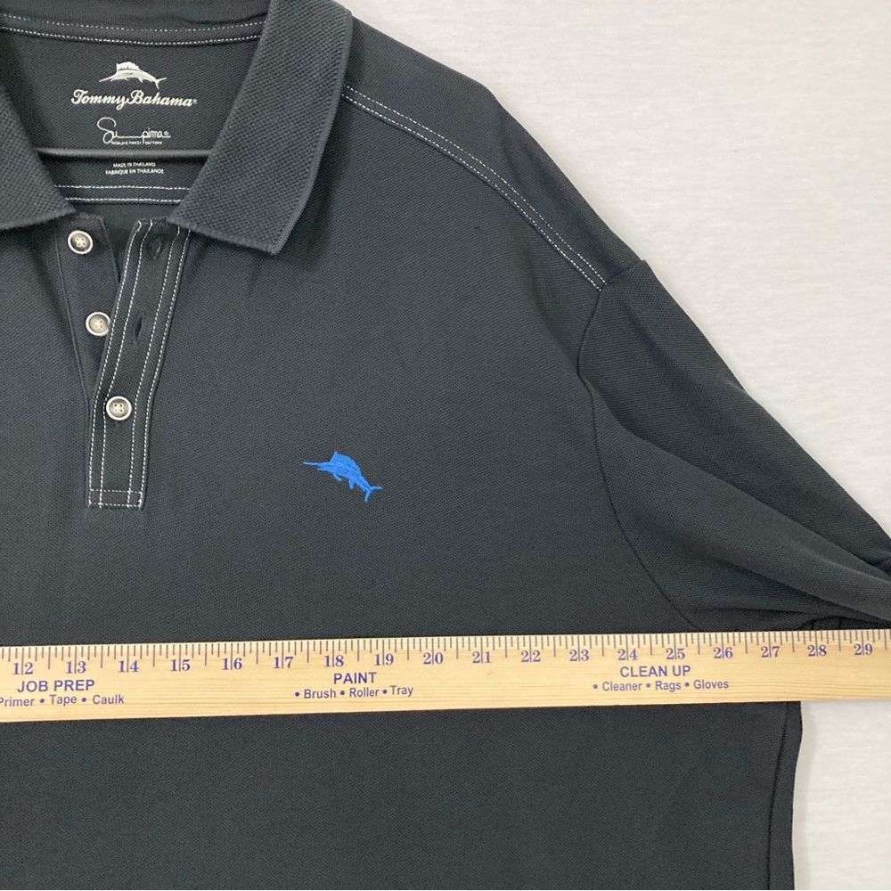 Tommy Bahama Black Supima Cotton Stretch Short Sleeve Polo Shirt XXL - Picture 5 of 9